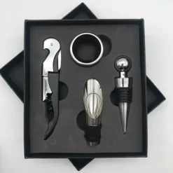 Utsökt svart vinöppnarset - rostfritt korkskruvskit i rostfritt stål för hem-, bar- och restaurangpresenter