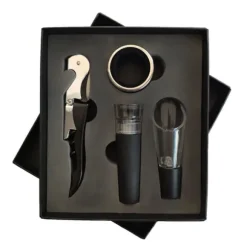 Utsökt svart vinöppnarset - rostfritt korkskruvskit i rostfritt stål för hem-, bar- och restaurangpresenter