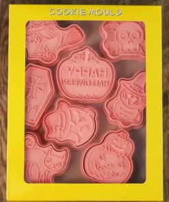 Utstickare med stämpel HALLOWEEN PUMPA KATT HÄXA wz1 8 st