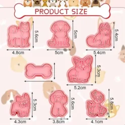 Utstickare med stämpelhundar Hundformar 8 st