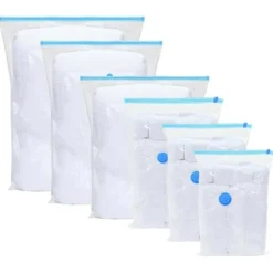 Vakuumförvaringspåsar 10 pcs Transparent och blå 70 x 50 cm