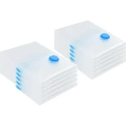 Vakuumförvaringspåsar 10 pcs Transparent och blå 70 x 50 cm