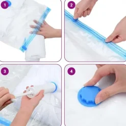 Vakuumförvaringspåsar 5-pack - Effektiva och hållbara | Storlek: 120x70 cm