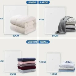 Vakuumförvaringspåse - Resekompressionspåse - Vakuumförvaringspåse för kläder, täcken - 8 delar