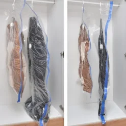 Vakuumpåse för kläder och sängkläder med galge 70x104 cm