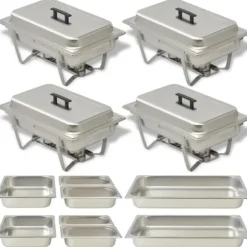 Varmhållningskärl 4 st rostfritt stål