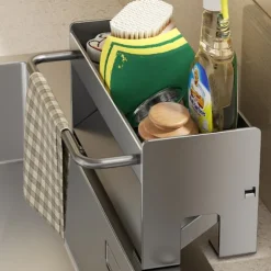 Vaskhållare i rostfritt kolfiberstål för disktrasor och redskap