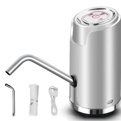 Vattendispenser ABS Elektrisk USB Intelligent Kvantitativ Spray Lack Dryckspump för utomhusbruk Silvery