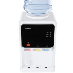 Vattendispenser, bordsmodell, 500W varm och kall, säkerhetslås, enkel användning, för hem/kontor, vit