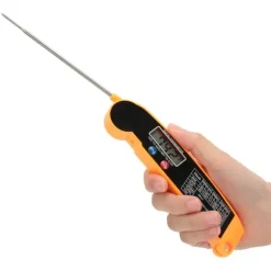 Vattentät Digital Kötttermometer Direktavläsningstermometer För Kök Utomhus BBQ Grilltillbehör Orange