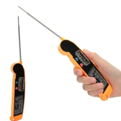 Vattentät Digital Kötttermometer Direktavläsningstermometer För Kök Utomhus BBQ Grilltillbehör Orange