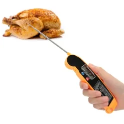 Vattentät Digital Kötttermometer Direktavläsningstermometer För Kök Utomhus BBQ Grilltillbehör Orange