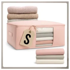 Överdrag för undersängkläder, klädpåse, mjuk rosa S