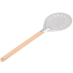 Verktygsset för pizzatillverkning - Rund pizzaspatel med avtagbart trähandtag (9 tum)