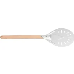 Verktygsset för pizzatillverkning - Rund pizzaspatel med avtagbart trähandtag (9 tum)