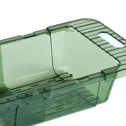 Över-The-Shin-sil Infällbar Design Transparent Snabbdränering Hållbar PET-Disksil Transparent Grön Sil med Infällbar Design