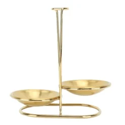 Vertikal soppslevhållare Skedstöd rostfritt stål Enkel åtkomst Köksredskap Stativ för kök Kökskärl Hot Pot Golden med 2 tallrikar