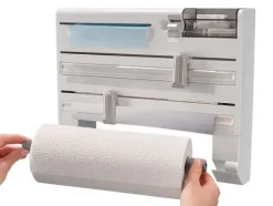 Väggmonterad 5-i-1 Kökshållare – För plastfolie & hushållspappers