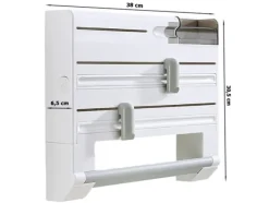 Väggmonterad 5-i-1 Kökshållare – För plastfolie & hushållspappers