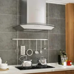 Väggmonterad köksfläkt 60 cm rostfritt stål 756 m³/h LED