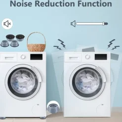 Vibrationsdämpande fötter till tvättmaskin/torktumlare Grå 8-pack