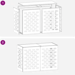 vidaXL Antracit Stål 90 x 40 x 60 cm Hållbar Luftkonditioneringsskydd