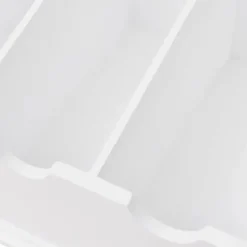 vidaXL Besticklåda MDF vit barockstil - Brickor för tallrikar och bestick