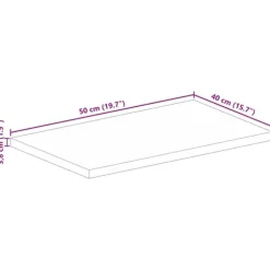 vidaXL Bordsskiva 50x40x3,8 cm rektangulär massivt mango-trä