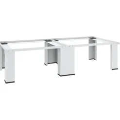 vidaXL Dubbel förhöjningssockel för tvättmaskin och torktumlare vit