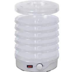 vidaXL Frukt-/svamptork med 6 stapelbara torkgaller (rund) - Köksutrustning