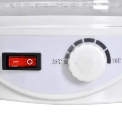 vidaXL Frukt-/svamptork med 6 stapelbara torkgaller (rund) - Köksutrustning