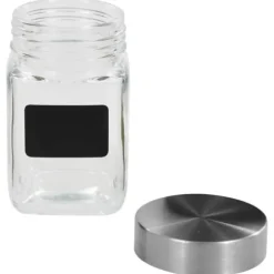 vidaXL Förvaringsburkar i glas med etiketter 24 st 300 ml - Kakburkar