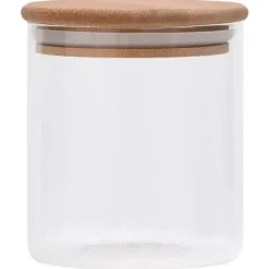 vidaXL Förvaringsburkar i glas med bambulock 6 st 600 ml - Kakburkar