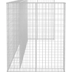 vidaXL Gabionmur för soptunnor galvaniserat stål 320x100x120 cm - Ställningar till sopkärl