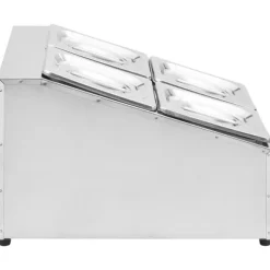 vidaXL Gastronormbehållare med 4 GN 1/6 kantin rostfritt stål - Hållare för köksgeråd