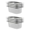 vidaXL Gastronormkantiner 8 st GN 1/4 100 mm rostfritt stål - Kokeribehållare