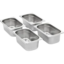 vidaXL Gastronormkantiner 8 st GN 1/4 100 mm rostfritt stål - Kokeribehållare