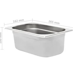 vidaXL Gastronormkantiner 8 st GN 1/4 100 mm rostfritt stål - Kokeribehållare