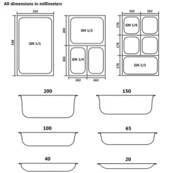 vidaXL Gastronormkantiner 8 st GN 1/4 100 mm rostfritt stål - Kokeribehållare