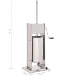 vidaXL Manuell korvstoppare 15 L rostfritt stål