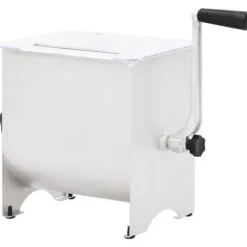 vidaXL Manuell köttblandare med lock Silver Rostfritt Stål