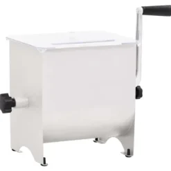 vidaXL Manuell köttblandare med lock Silver Rostfritt Stål