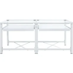 vidaXL Piedestal till tvättmaskin med utdragbara hyllor vit