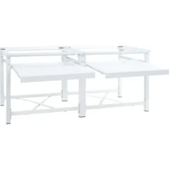 vidaXL Piedestal till tvättmaskin med utdragbara hyllor vit