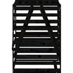 vidaXL Skjul för sopkärl 84x90x128,5 cm svart massiv furu - Ställningar till sopkärl