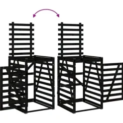 vidaXL Skjul för sopkärl 84x90x128,5 cm svart massiv furu - Ställningar till sopkärl