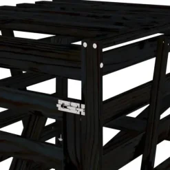 vidaXL Skjul för sopkärl 84x90x128,5 cm svart massiv furu - Ställningar till sopkärl