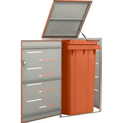 vidaXL Skjul till ett sopkärl 69x77,5x112,5 cm rostfritt stål - Ställningar till sopkärl