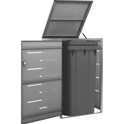 vidaXL Skjul till ett sopkärl 69x77,5x112,5 cm rostfritt stål - Ställningar till sopkärl