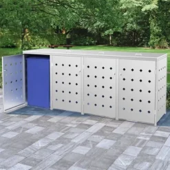 vidaXL Skjul till fyra sopkärl 240 L rostfritt stål - Ställningar till sopkärl